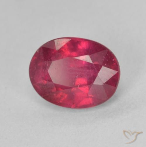 Rubino Rosa rossastro intenso naturale da 2.03 ct, Ovale, VS