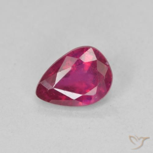 0.93ct Naturale Rosso chiaro Rubino, Forma a pera, VS-SI