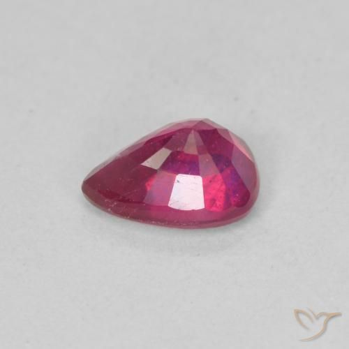 Rubino Rosso chiaro naturale da 0.93 ct, Forma a pera, VS-SI