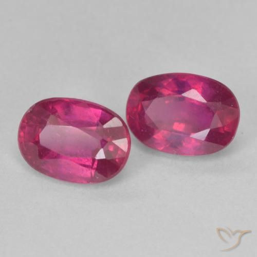 Gemme di Rubino Rosso chiaro naturale da 2.55 ct, Ovale, VS