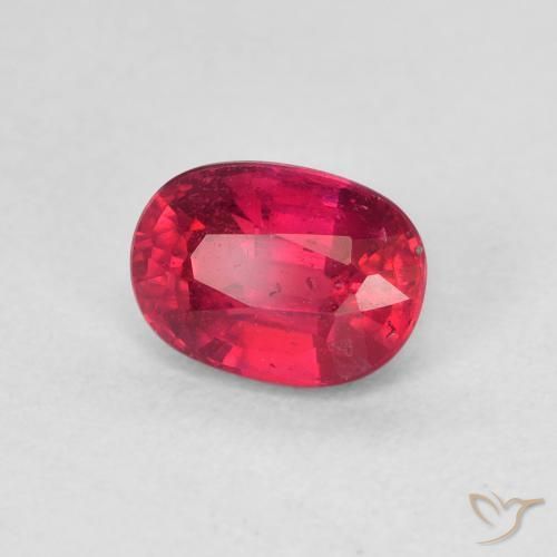 Rubino Rosso tendente al rosa naturale da 1.35 ct, Ovale, VS