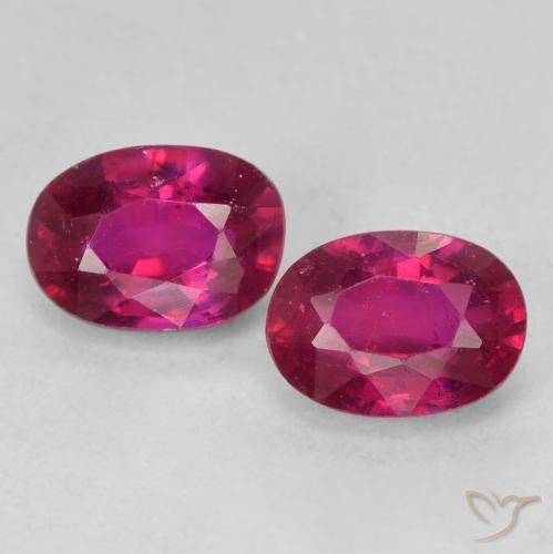 2.62ctw Naturale Rosso purpureo Rubino, Ovale, VS