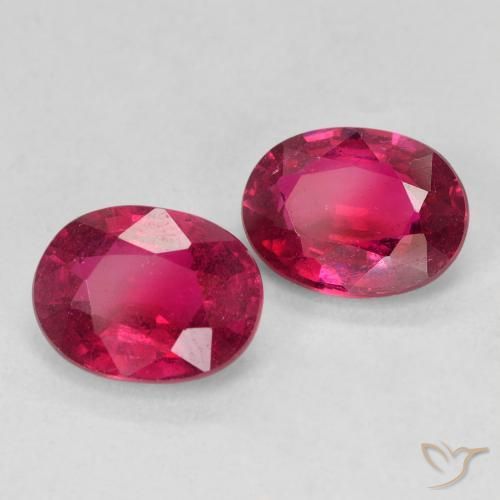 Gemme di Rubino Rosso tendente al rosa naturale da 3.05 ct, Ovale, VS