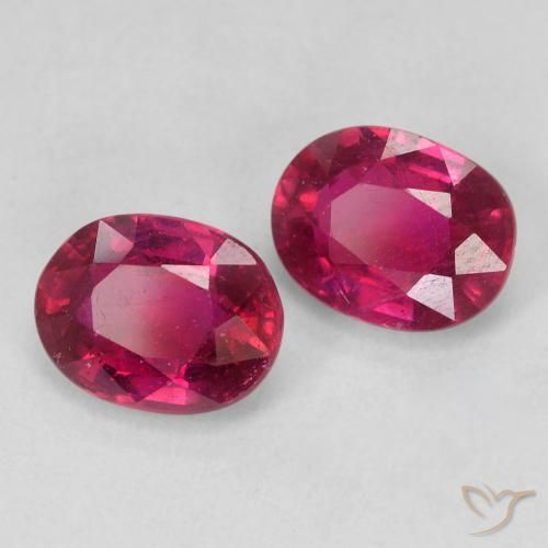 Gemme di Rubino Rosso chiaro naturale da 3.18 ct, Ovale, VS