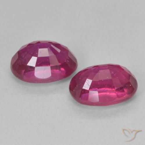 Gemme di Rubino Rosso chiaro naturale da 2.76 ct, Ovale, VS