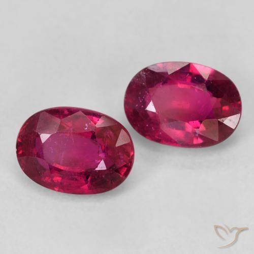 Gemme di Rubino Rosso tendente al rosa naturale da 2.50 ct, Ovale, VS