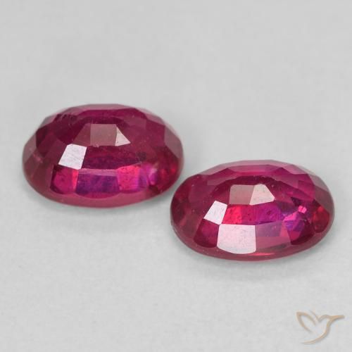 Gemme di Rubino Rosso tendente al rosa naturale da 2.50 ct, Ovale, VS