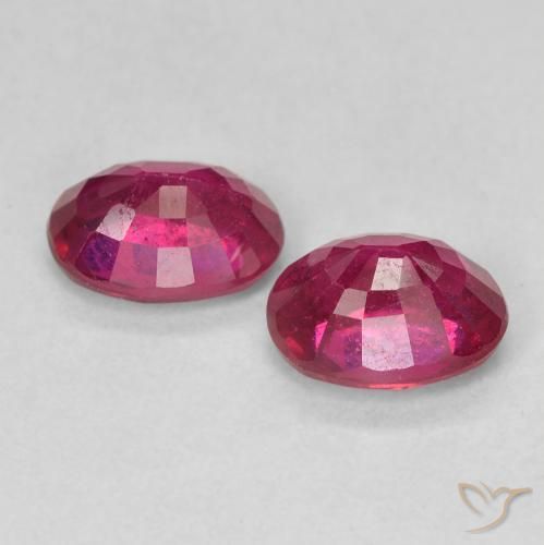 Gemme di Rubino Rosso chiaro naturale da 2.12 ct, Ovale, VS