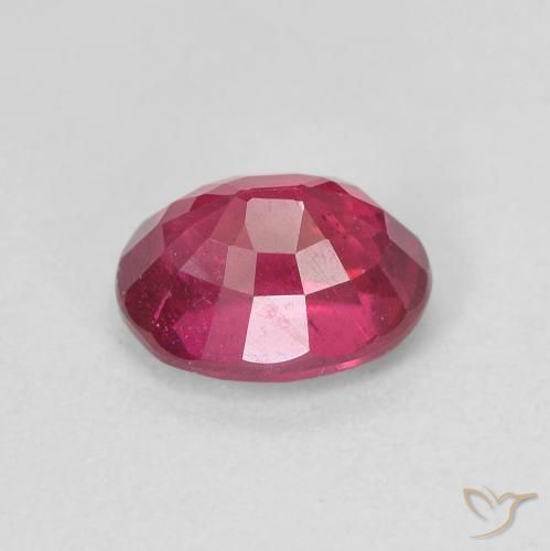 Rubino Rosa rossastro intenso naturale da 1.87 ct, Ovale, VS