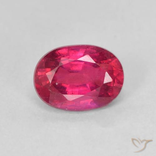 1.35ct Naturale Rosso chiaro Rubino, Ovale, VS