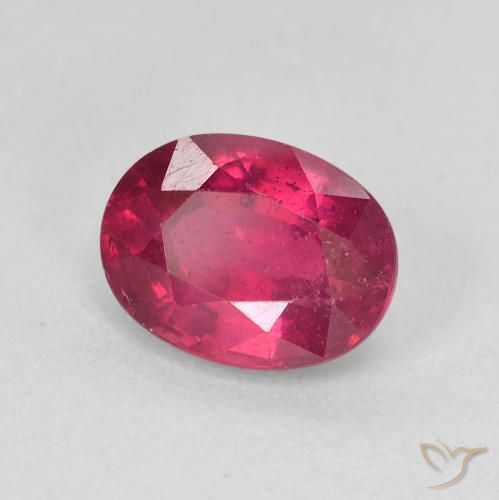 Rubino Rosa rossastro intenso naturale da 1.94 ct, Ovale, VS
