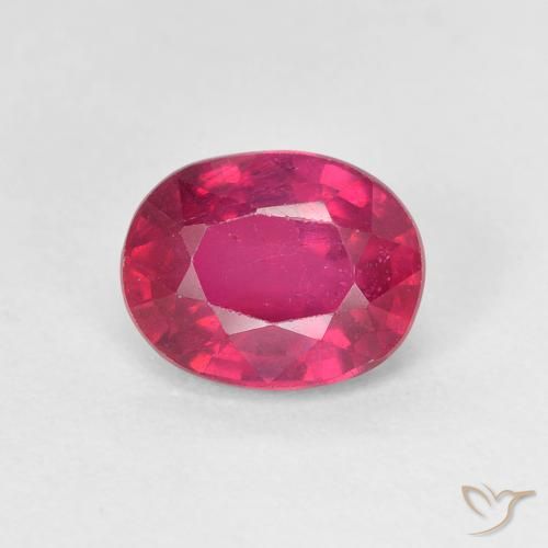1.86ct Naturale Rosso chiaro Rubino, Ovale, VS