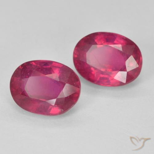 Gemme di Rubino Rosso chiaro naturale da 3.56 ct, Ovale, VS