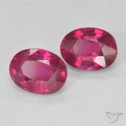 Gemme di Rubino Rosso chiaro naturale da 3.44 ct, Ovale, VS