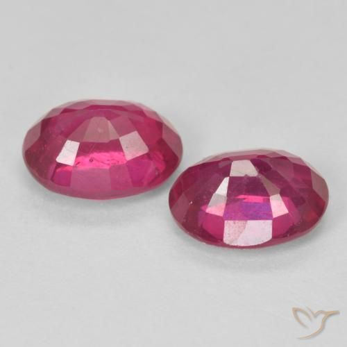 Gemme di Rubino Rosso chiaro naturale da 3.44 ct, Ovale, VS