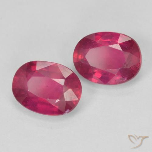 Gemme di Rubino Rosso chiaro naturale da 3.18 ct, Ovale, VS