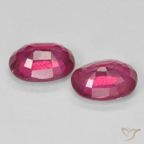 Gemme di Rubino Rosso chiaro naturale da 3.18 ct, Ovale, VS