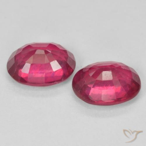 Gemme di Rubino Rosso tendente al rosa naturale da 3.53 ct, Ovale, VS