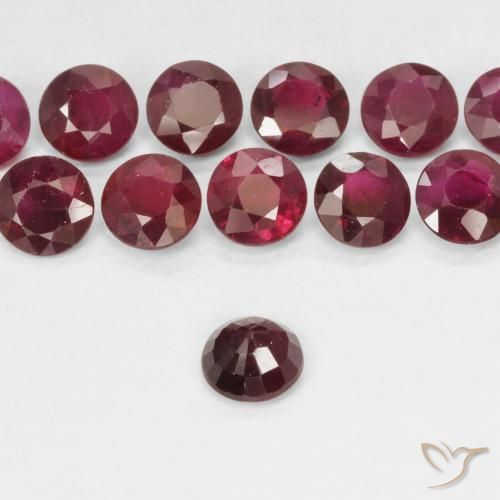 Rubino Rosso scuro naturale da 0.29 ct, Rotondo, VS