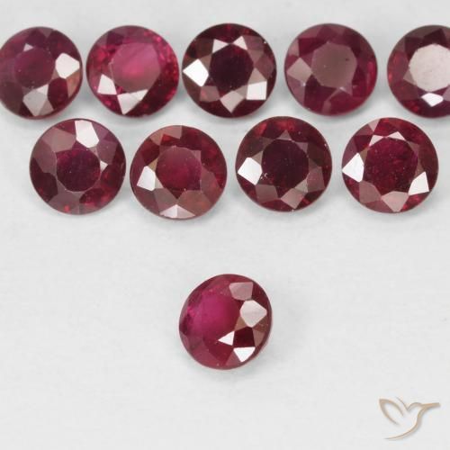 Rubino Rosso scuro naturale da 0.30 ct, Rotondo, VS