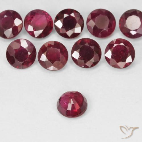 Rubino Rosso scuro naturale da 0.30 ct, Rotondo, VS