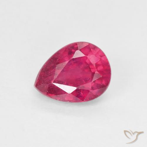 0.90ct Naturale Rosso tendente al rosa Rubino, Forma a pera, VS