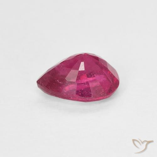 Rubino Rosso tendente al rosa naturale da 0.90 ct, Forma a pera, VS