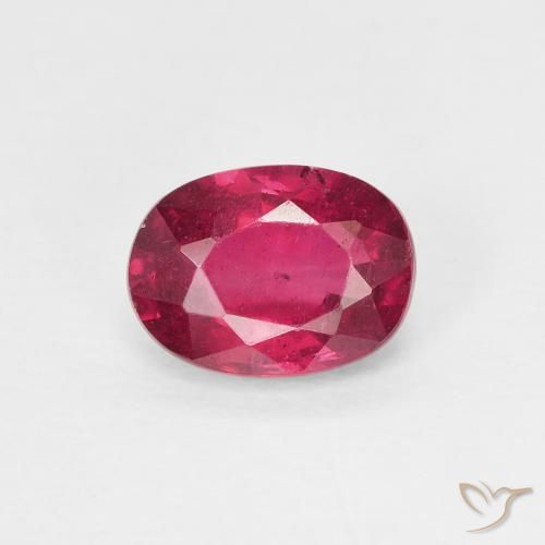 1.08ct Naturale Medium Dark-Red Rubino, Ovale, VS