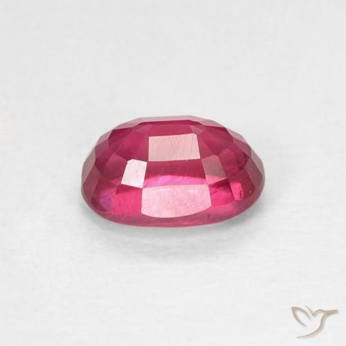 Rubino Rosa rossastro intenso naturale da 1.26 ct, Ovale, VS