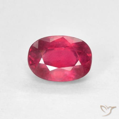 1.33ct Naturale Medium Dark-Red Rubino, Ovale, VS, Photo A