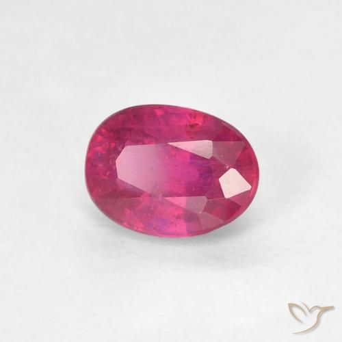 Rubino Rosso chiaro naturale da 1.10 ct, Ovale, VS