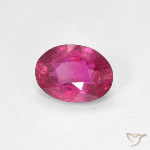Rubino Rosso chiaro naturale da 0.96 ct, Ovale, VS