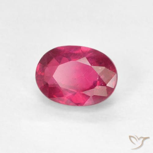 Rubino Rosso tendente al rosa naturale da 1.27 ct, Ovale, VS