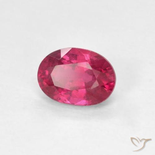 Rubino Rosso tendente al rosa naturale da 1.10 ct, Ovale, VS