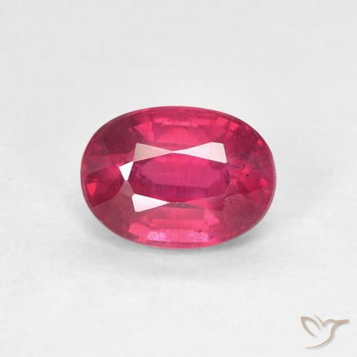 1.29ct Naturale Rosa rossastro intenso Rubino, Ovale, VS