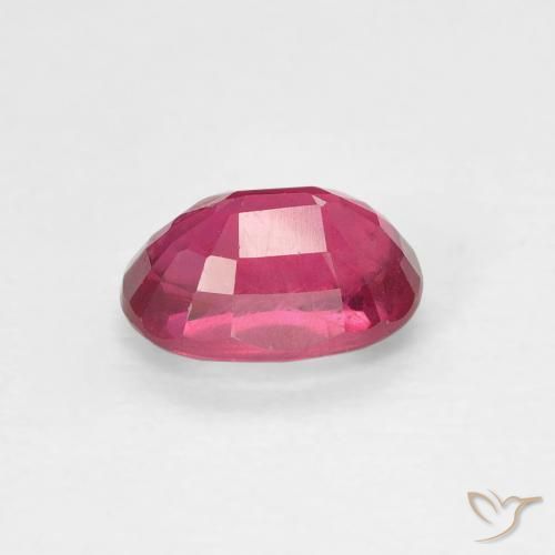 Rubino Rosa rossastro intenso naturale da 1.29 ct, Ovale, VS