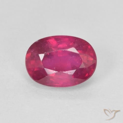 1.33ct Naturale Rosso chiaro Rubino, Ovale, VS