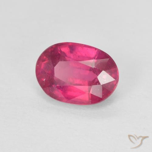 Rubino Rosso chiaro naturale da 1.21 ct, Ovale, VS