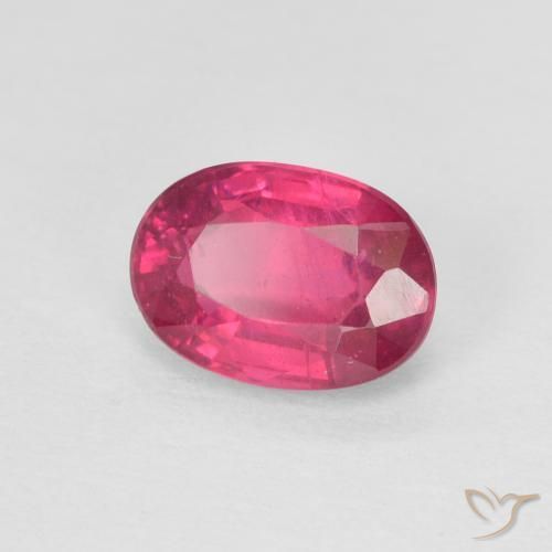 Rubino Rosso chiaro naturale da 1.20 ct, Ovale, Opaco