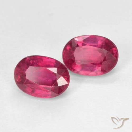 Gemme di Rubino Rosso tendente al rosa naturale da 2.19 ct, Ovale, VS
