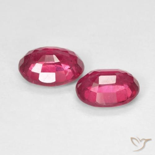 Gemme di Rubino Rosa rossastro intenso naturale da 2.10 ct, Ovale, VS