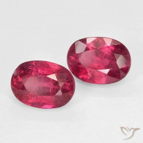 Gemme di Rubino Rosso tendente al rosa naturale da 2.82 ct, Ovale, VS