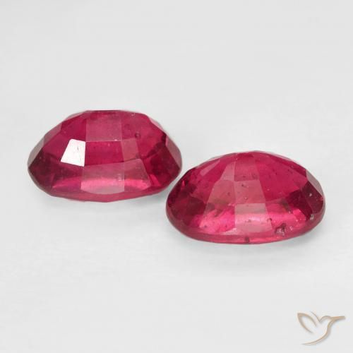 Gemme di Rubino Rosso tendente al rosa naturale da 2.82 ct, Ovale, VS