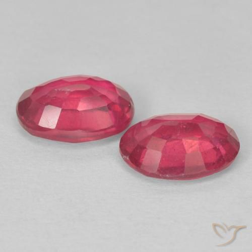 Gemme di Rubino Rosa rossastro intenso naturale da 2.05 ct, Ovale, VS