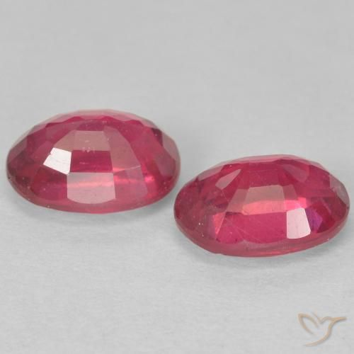Gemme di Rubino Rosso chiaro naturale da 2.40 ct, Ovale, VS