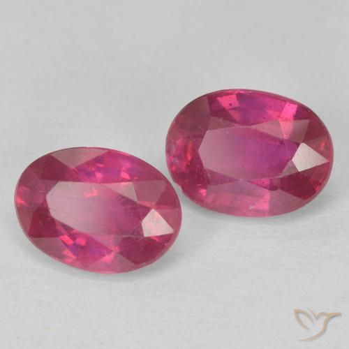 Gemme di Rubino Rosso chiaro naturale da 2.15 ct, Ovale, VS