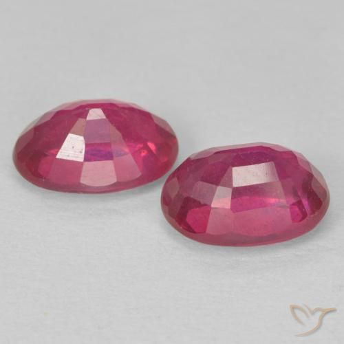 Gemme di Rubino Rosso chiaro naturale da 2.15 ct, Ovale, VS