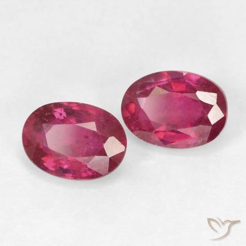 Gemme di Rubino Rosso chiaro naturale da 2.16 ct, Ovale, VS
