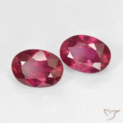 Gemme di Rubino Rosa rossastra naturale da 2.22 ct, Ovale, VS