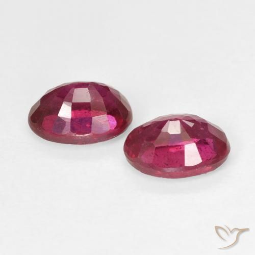 Gemme di Rubino Rosa rossastra naturale da 2.22 ct, Ovale, VS